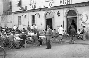 Customers Pleasantly Enjoying a Noon-Time Meal and Beverages at the Gran Bar, Italy 1940s