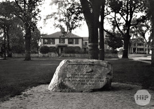 "Stand Your Ground" Stone Battle Monument Outside the Old Jonathan House Harrington House Lexington, Massachusetts 1909