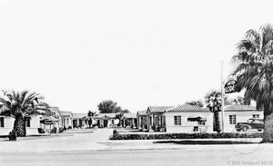 Postcard Illustration of the Ivory Palaces Motor Lodge in Phoenix, Arizona 1952