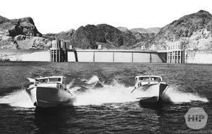 Postcard "Speed Boating on Lake Mead at Hoover (Boulder) Dam"
