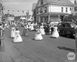 Parade of the Fleet Procession of Young Girls in Gloucester's Annual St. Peter's Fiesta, Massachusetts