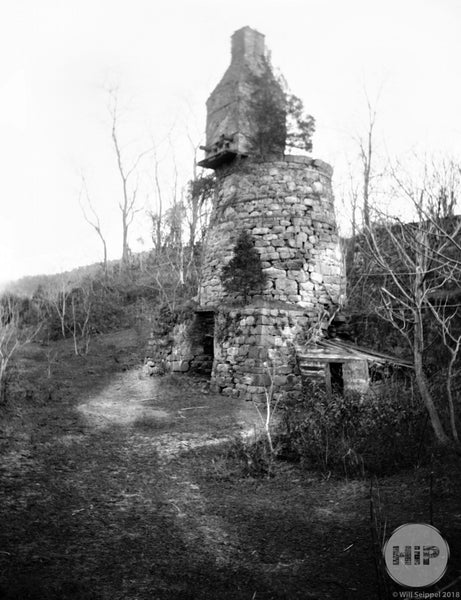 Historical Photograph of Colonial-Era Factory Ruins and Furnace ...