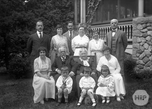 Portrait of a serious family by Alice Curtis of Gloucester, MA, circa 1900s.
