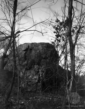 A large rock in the Woods Named "Washington Rock NY" 