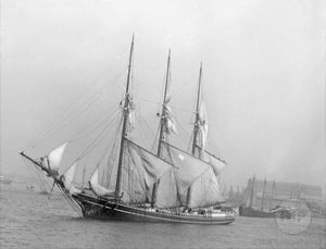 Schooner Positioned outside Gloucester Harbor