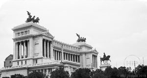 Close-Up of the Roman Capitol Upper-Level Details and Horse Statues, 1940s